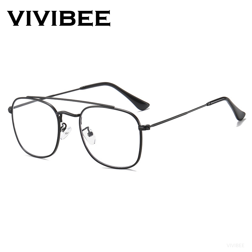 Photography Lighting Game - VIVIBEE レトロ航空ブルーライトブロックメガネ男性メタルコンピュータダブルブリッジフィルターゲーム高品質眼鏡