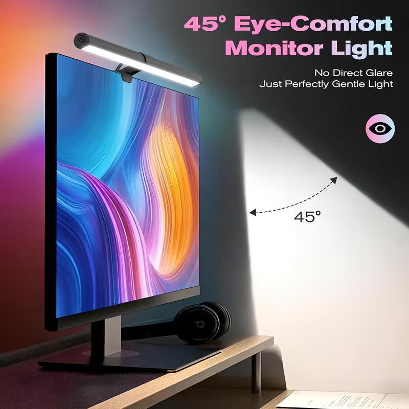 Photography Lighting Game - USB給電式LEDモニターライトバー、RGBカラーチェンジ式吊り下げスクリーンランプ、PCゲームルーム用無段階調光雰囲気ライト
