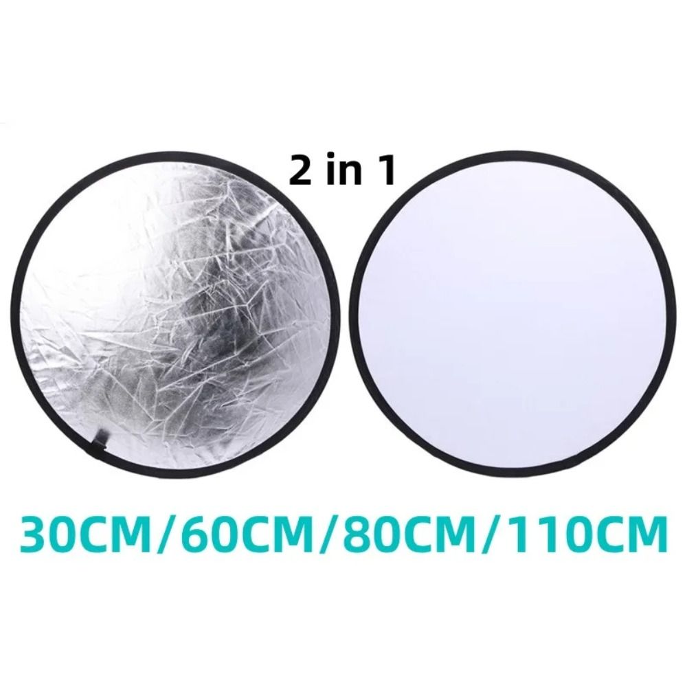 Photography Lighting Diffuser - 新しいポータブル2/5in1写真用反射板、折りたたみ式、屋外用ライトディフューザー、柔らかい光を再現する円形の研磨板、写真スタジオ用。
