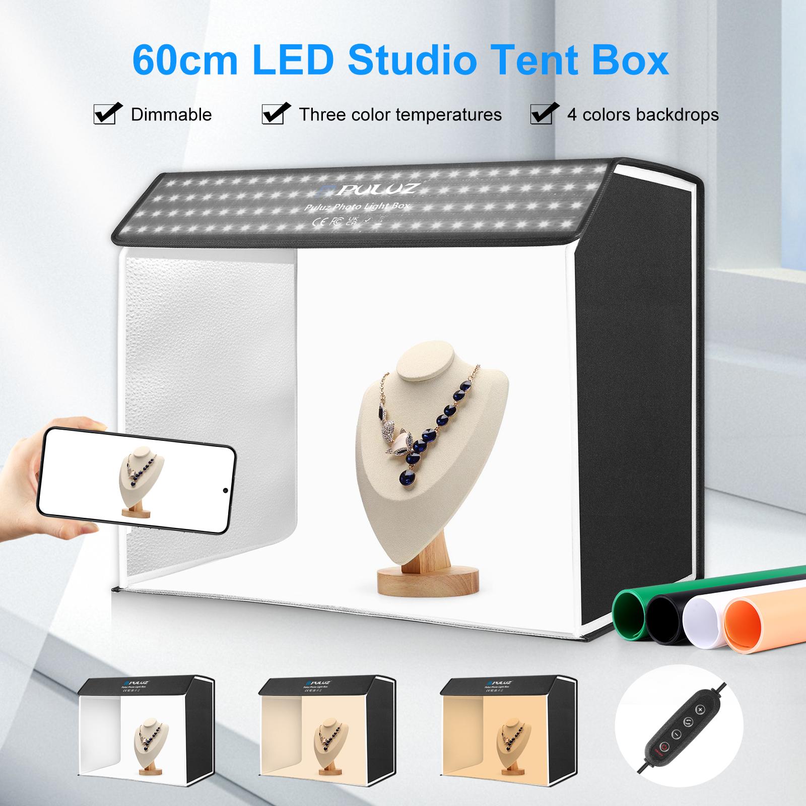 Photography Lighting Kit With Backdrop - PULUZ 60 × 40 センチメートルフォトスタジオライトボックスポータブル立方体写真スタジオテントキット 4