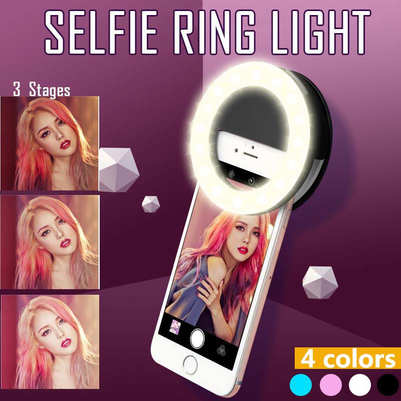 Photography Lighting Game - LEDセルフィーリングライト,3レベル調整モード,USB充電付き照明,セルフィーランプ,携帯電話の写真撮影用