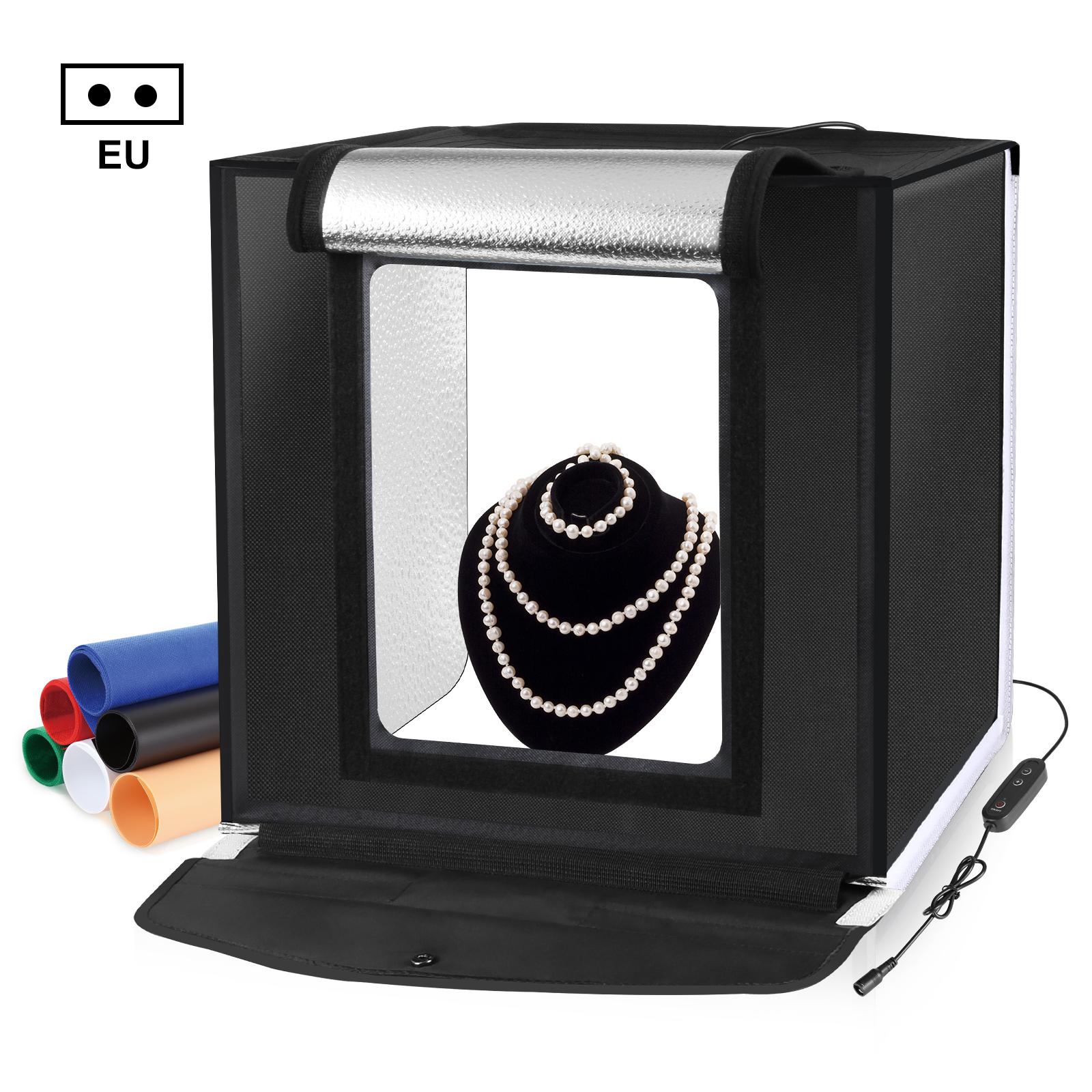 Photography Lighting Kit With Backdrop - Puluz-写真スタジオ用LEDライトボックス,卓上撮影テント,写真ソフトボックスキット,背景テント,40cm, 6色