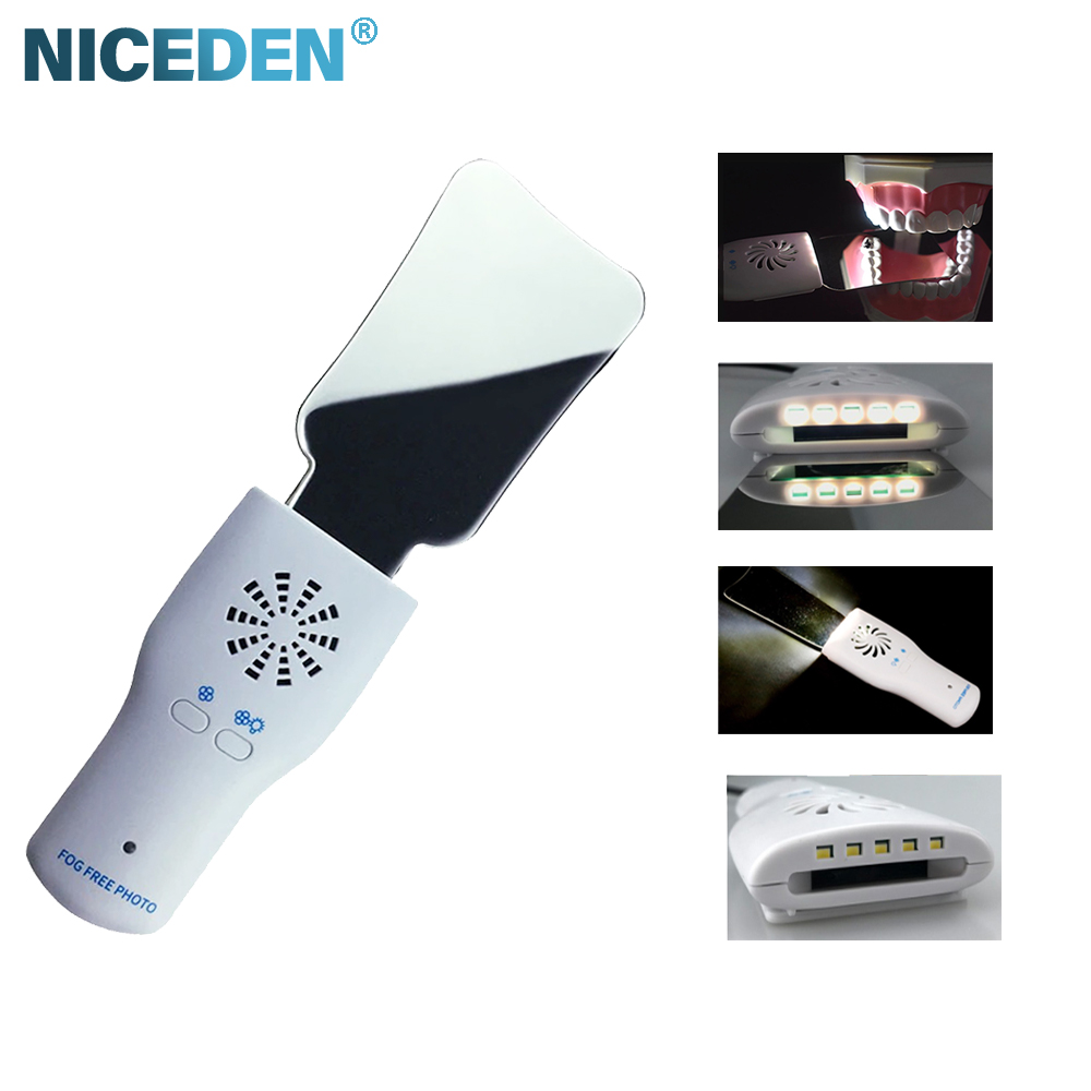 Photography Lighting Product - 歯科防曇ミラーセット矯正リフレクター LED ライト付き曇りのない口腔内写真ステンレス鋼歯科医ミラー
