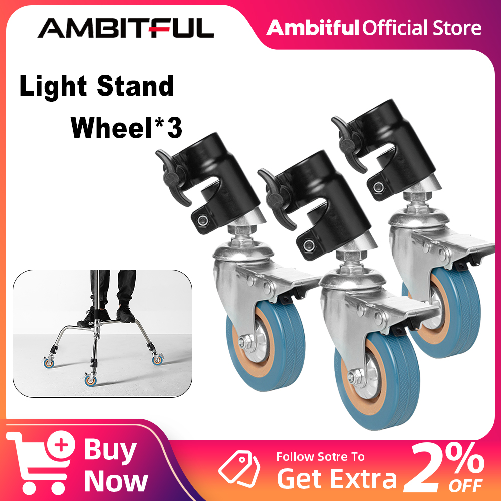 Photography Lighting Product - AMBITFUL 3 個 C スタンドスイベルキャスター金属ホイールセット 25