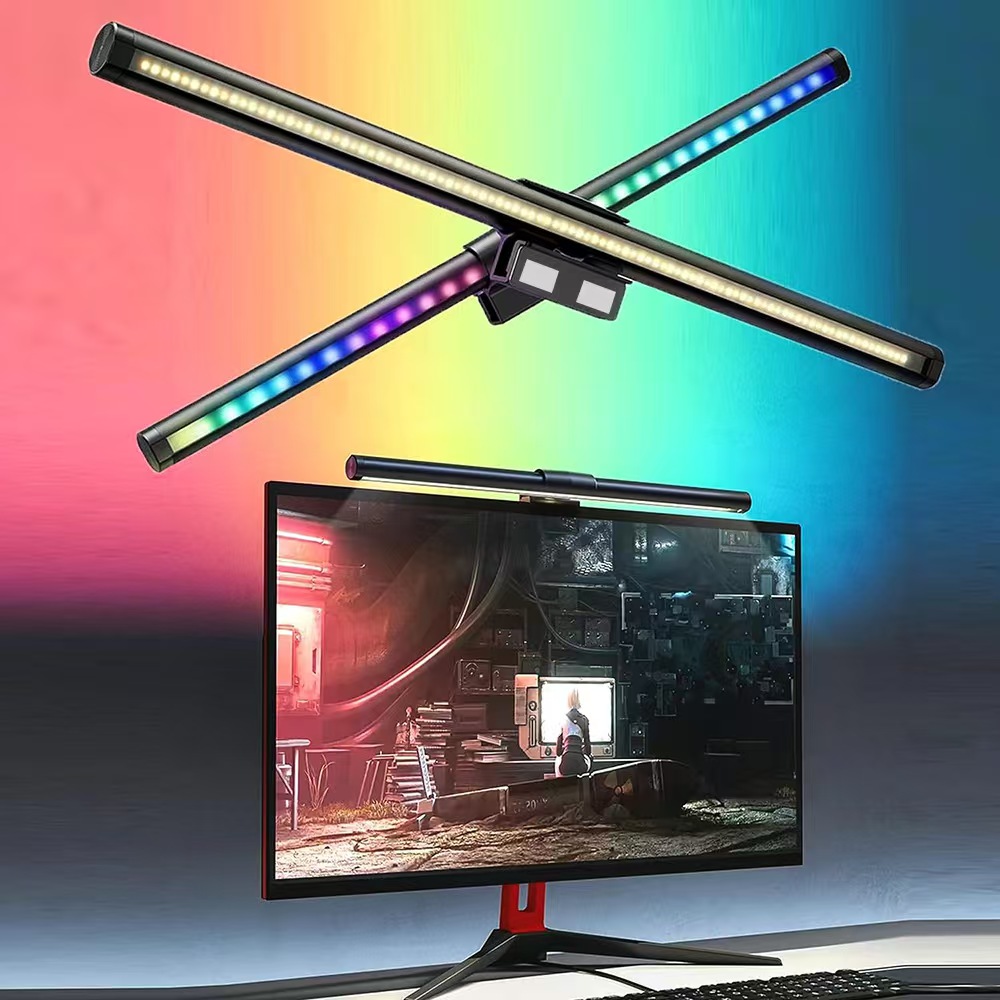 Photography Lighting Game - LEDスクリーンハンギングライト USB電源付き 無段階調光 目の保護 モニターライトバー コンピュータ作業