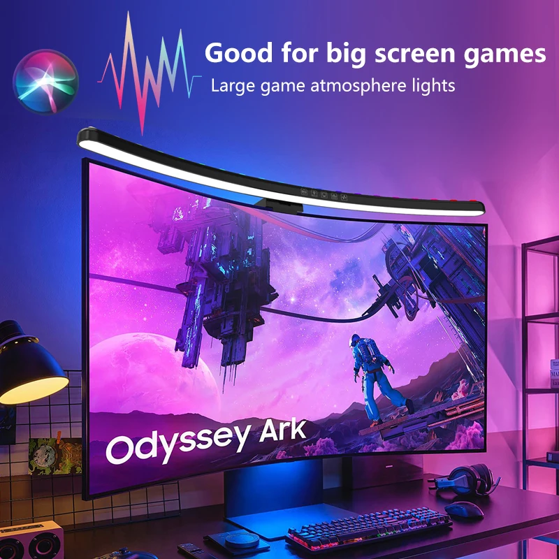 Photography Lighting Game - コンピューターモニターライトバーRGB音楽リズムスクリーンハンギングライト調光デスクランプ読書ゲームテーブル照明