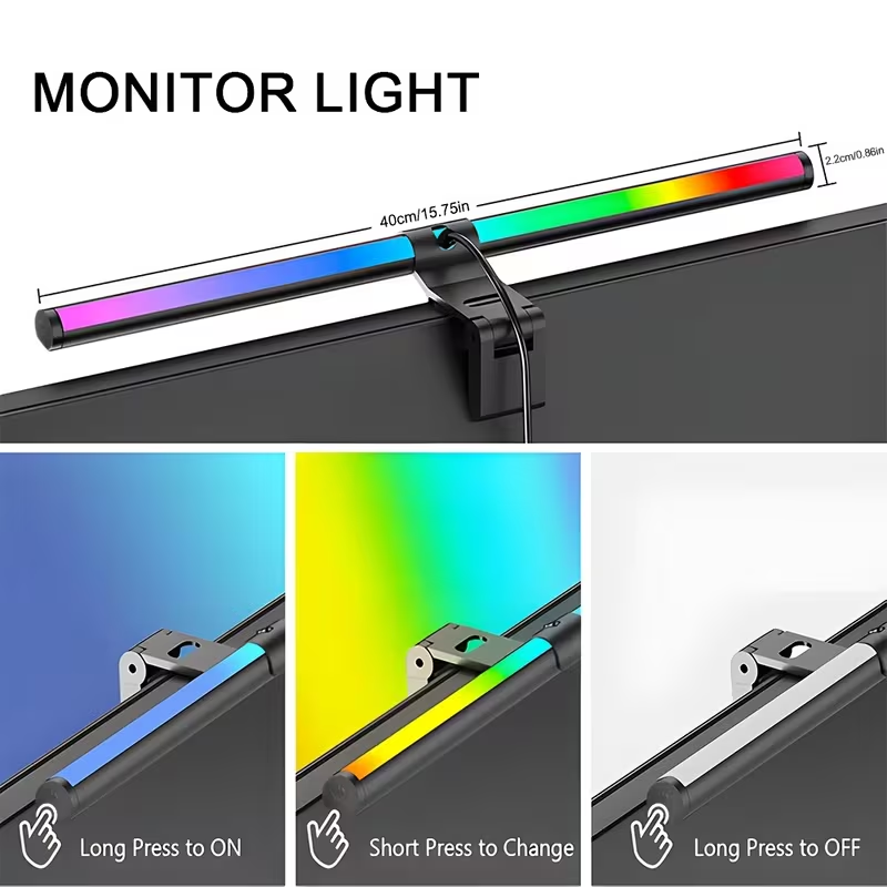 USB給電式LEDモニターライトバー、RGBカラーチェンジ式 - Photography Lighting Game のレビューと価格
