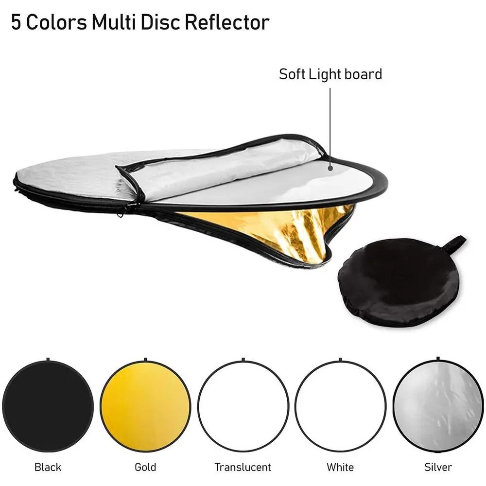 新しいポータブル2/5in1写真用反射板、折りたたみ式、屋外 - Photography Lighting Diffuser のレビューと価格