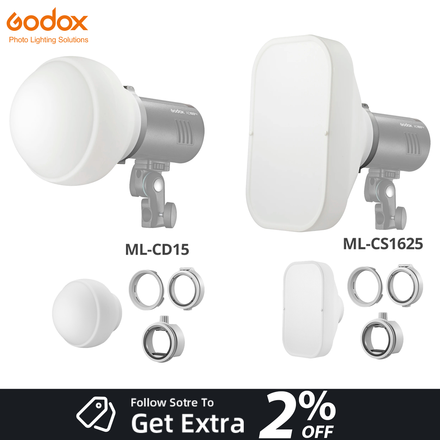 Godox ML-CD15 ML-CS1625 ディフューザ - Photography Lighting Kit Godox のレビューと価格