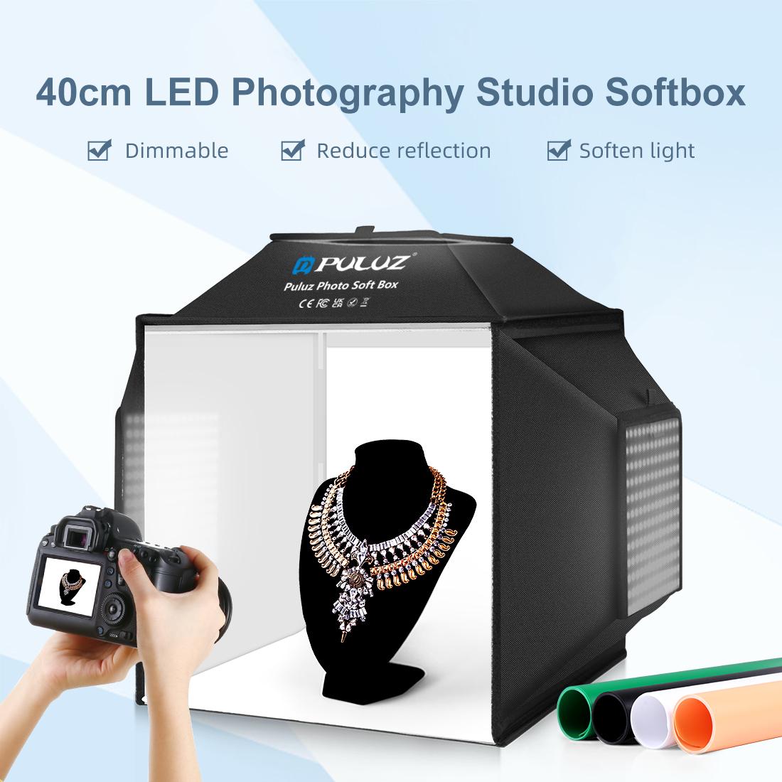 PULUZ 40 センチメートル折りたたみ 72 ワット 5 - Photography Lighting Kit With Backdrop のレビューと価格