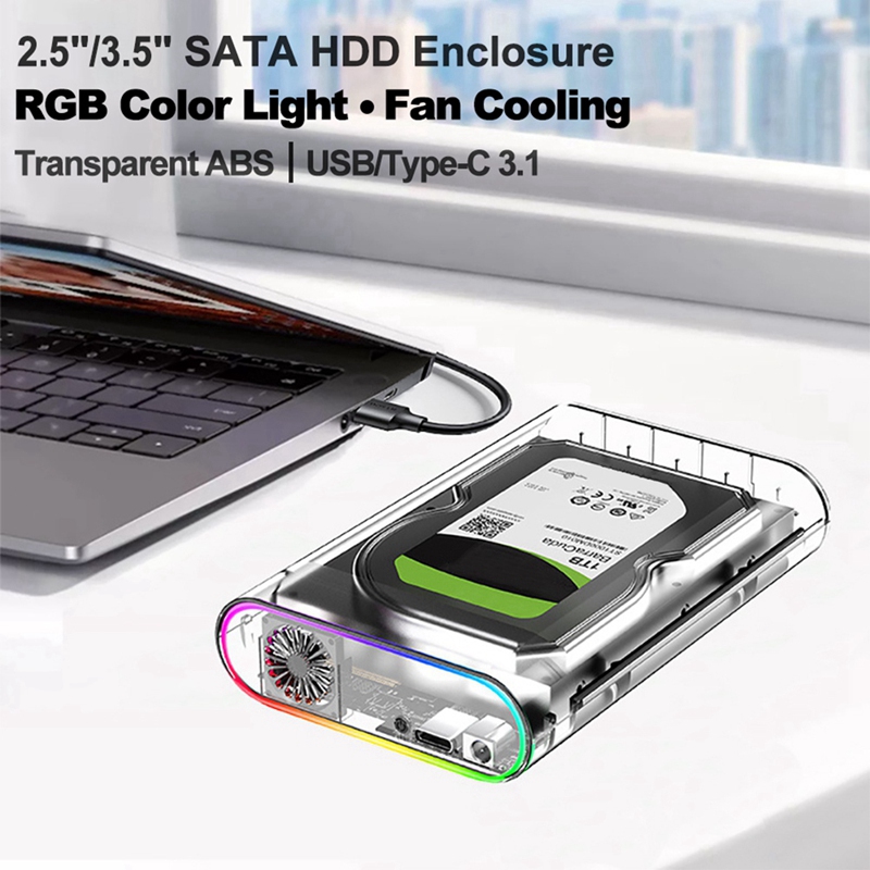3.5インチ HDD/SSD エンクロージャ 透明 USB  - Photography Lighting Game のレビューと価格