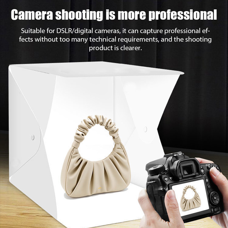ライトボックス ミニフォトスタジオボックス 23*22*24 - Photography Lighting Kit With Backdrop のレビューと価格