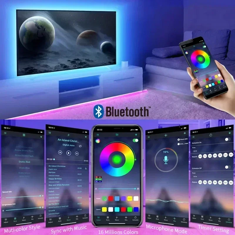 スマートRGB LEDゲーミングライトストリップ USBクリ - Photography Lighting Game のレビューと価格