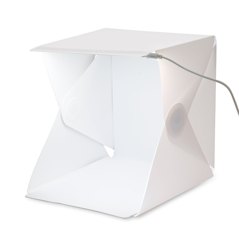 ポータブルミニフォトスタジオボックス写真撮影用背景幕内蔵LE - Photography Lighting Kit With Backdrop のレビューと価格