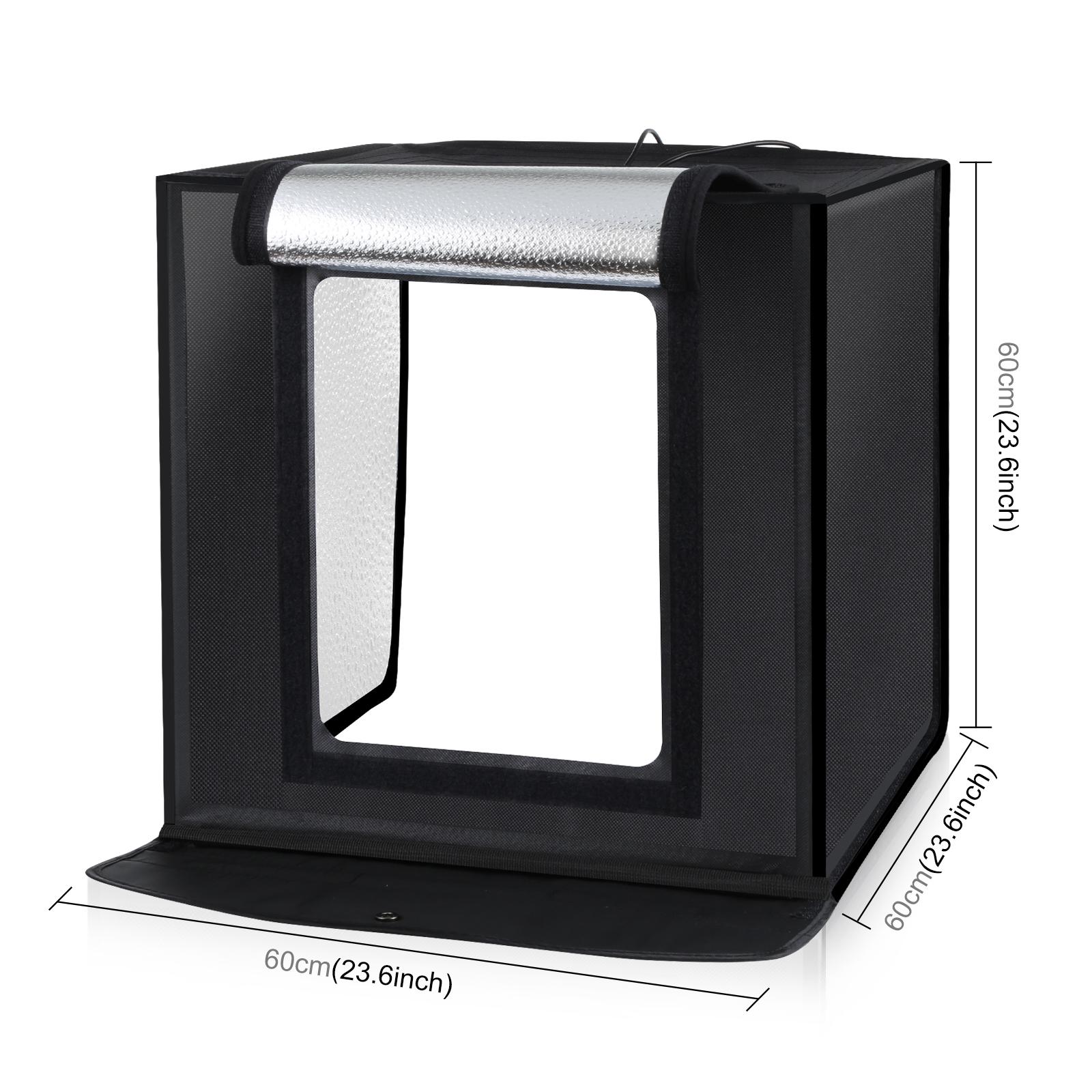 PULUZ 60cm写真スタジオライトボックス ポータブル  - Photography Lighting Kit With Backdrop のレビューと価格