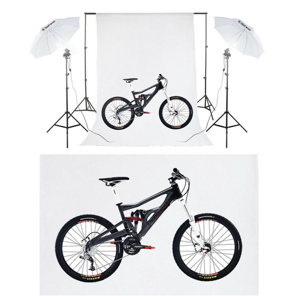 写真スタジオ撮影照明キット、傘、ソフトライトボックス、背景ス - Photography Lighting Kit With Backdrop のレビューと価格