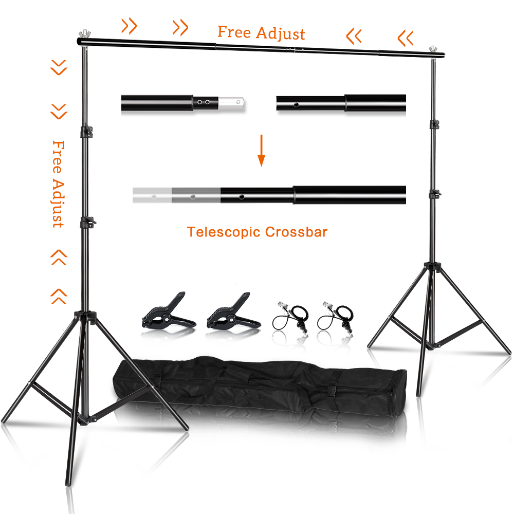 写真スタジオ背景撮影用バックドロップスタンド、バックドロップ - Photography Lighting Kit With Backdrop のレビューと価格